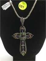 STERLING SILVER NECKLACE WITH CROSS OF STERLING SI