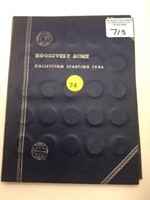 ROOSEVELT DIME BOOK WITH 70 DIMES