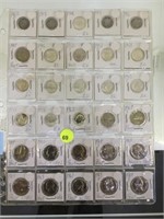 SHEET WITH 4 BARBER DIMES, 13 ROOSEVELT DIMES, 13
