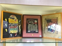3 PC FRAMED VINTAGE ITEMS - ALL AMERICAN WHISTLE,