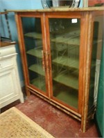 Large wood glass front display cabinet