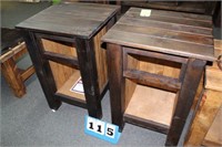 (2) Unfinished End Tables, Missing drawers/slides