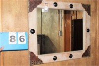 Mirror w/ Wood Frame, w/Faux Alligator Accents