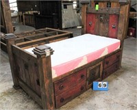 Twin Storage Platform Bed Set w/Texas Star Accents