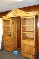 (2) Bookshelves w/ Valance w/Carved TX Star