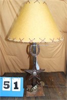 Lamp w/ Star, Horseshoe & Spur Accents