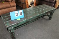 Wooden Coffee Table, Distressed Green