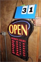 Newon LED 'Open' Sign with Digital Business Hours