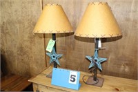 Lamps w/Five Pointed Star, Approx. 28" Tall