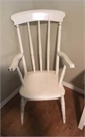 White Shabby Chic Wood Arm Chair
