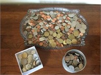 Glass Tray with Coins