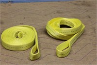 (2) 1"x15ft Tow Straps, 10,000 Tensile Strength