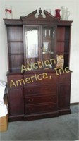Vintage Mahogany Breakfront Cabinet