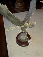 Eagle Sculpture "Hayton" Metal on Wood 10 1/2"T x