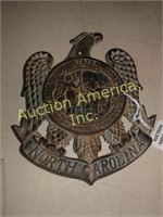 Vintage Iron Trivet North Carolina 5 1/2"L