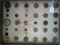 Antique Buttons Framed