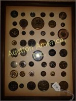 Antique Buttons Framed