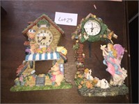 (2) Decor Clock Lot (Angel & Quartz Pig)