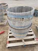 3 half whiskey barrels