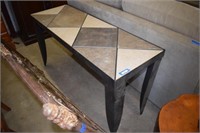 Industrial Metal Sofa Table  w/ Tile Top