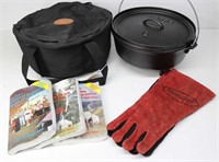 "Lodge" 12" Dutch Oven in Carry Bag + Gloves &..