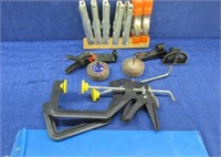 8 various clamps -sanding attachments -plexiglass