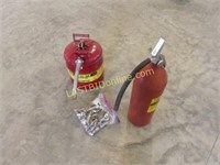 METAL SAFETY GAS CAN, FIRE EXTINGUISHER, SOCKETS