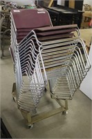 Rack of stackable chairs
