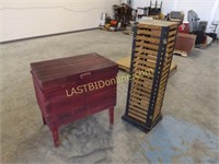 HAND CRAFTED RED COOLER CHEST & ROTATING DISPLAY