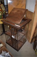 Antique Revolving Bookcase w/ Bible Stand -