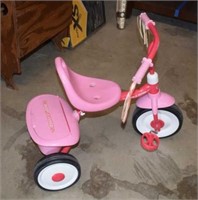 Girls Pink Red Rider Tricycle with Storage Area in