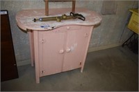Pink Painted Antique Shabby Chic Cabinet w/