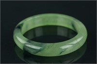 Chinese Mottled Green Jadeite Bangle