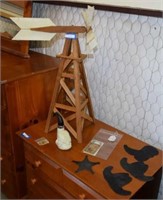 Vtg Milk Glass Pipe, Decorative Windmill,