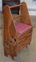 Wooden Storage Bin w/ Seat