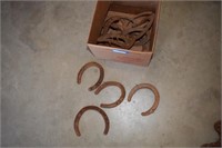 Box of Old Horse Shoes, Some with Original Nails