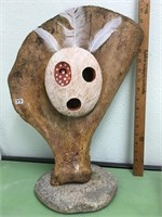 18" whalebone and cottonwood mask from Nelson Isla