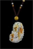 Chinese Russet White Jadeite Carved Pendant