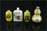 4 Pieces of Chinese Porcelain Snuff Bottles