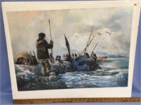 Shrink wrapped print of a whaling scene       (k 1