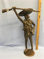 21" metal sculpture of the Pancho Villa        (