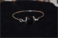 Sterling Silver Bracelet w/ Black Stone