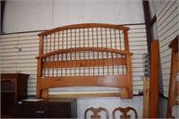 Queen/Full Size Pine Bed w/ Wooden Rails by