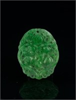 Chinese Hetian Jade Carved Plaque Pendant