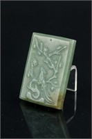 Chinese Hetian Jade Carved Phoenix Pendant