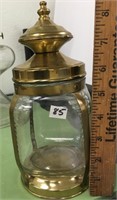 9" glass and brass jar - looks like a lantern