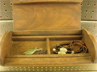 Hand-Crafted South Asian Wooden Jewelry Box With J
