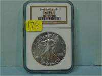 2002 American Silver Eagle Bullion Dollar - NGC Gr