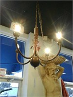 Metal goldtone 4 bulb hanging light CAME FROM