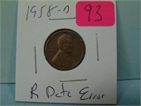 1958-D "R Date" Error Wheat Penny